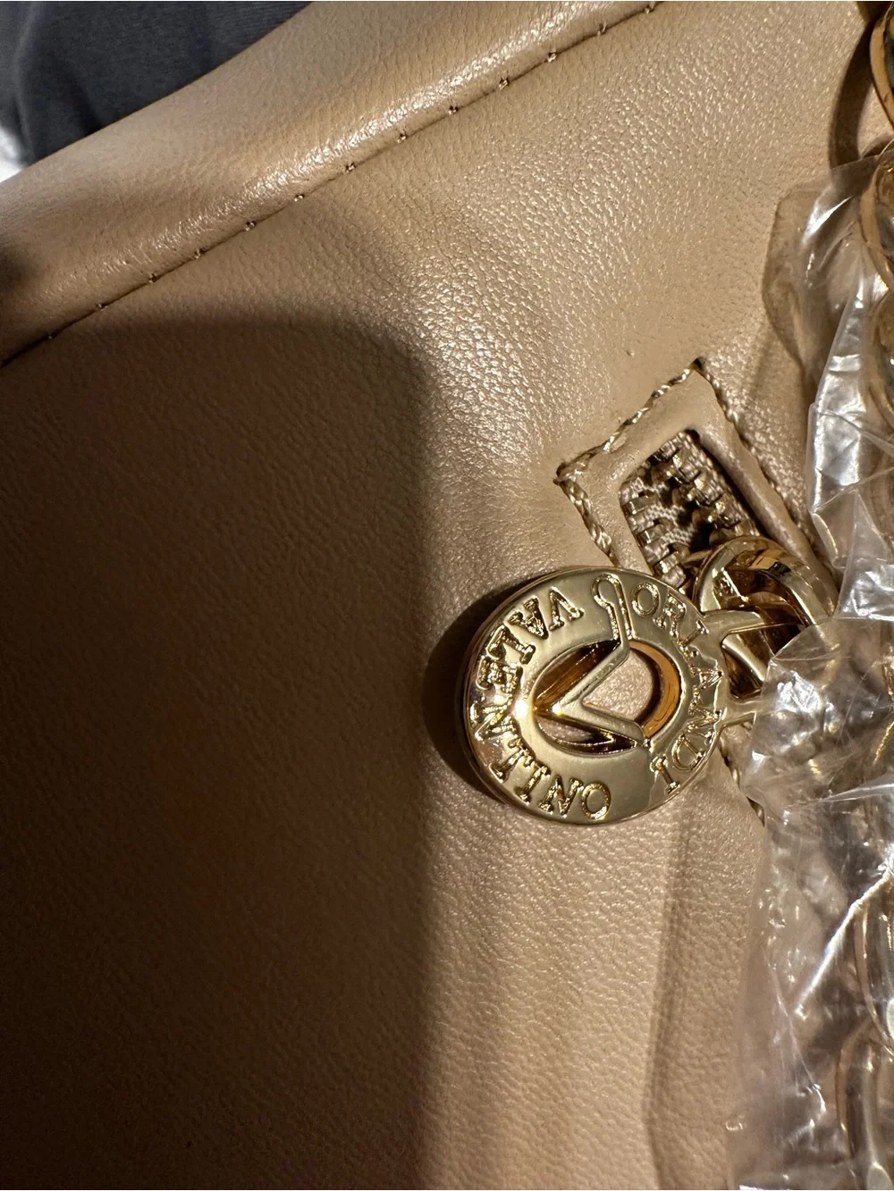 Valentino Orlandi NWT Quilted Taupe Crossbody Bag
